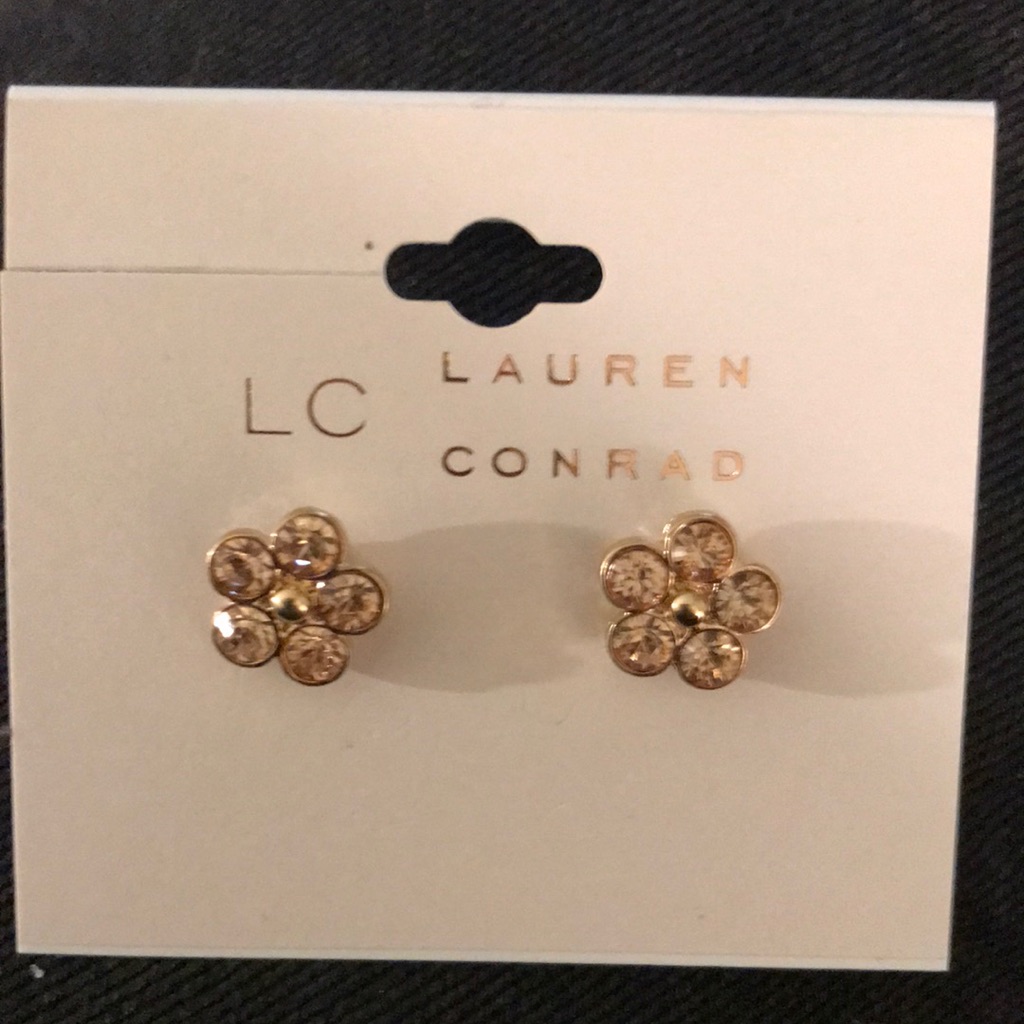 Lc Lauren Conrad Rhinestone Flower Earrings 7$